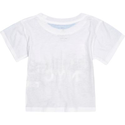 Mini boys blue NYC print t-shirt